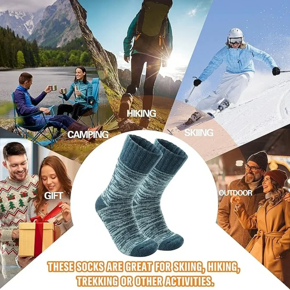 3 Pairs Warm‎ Thermal Socks  Winter Ski Thick Boot Insulated for Men and Women